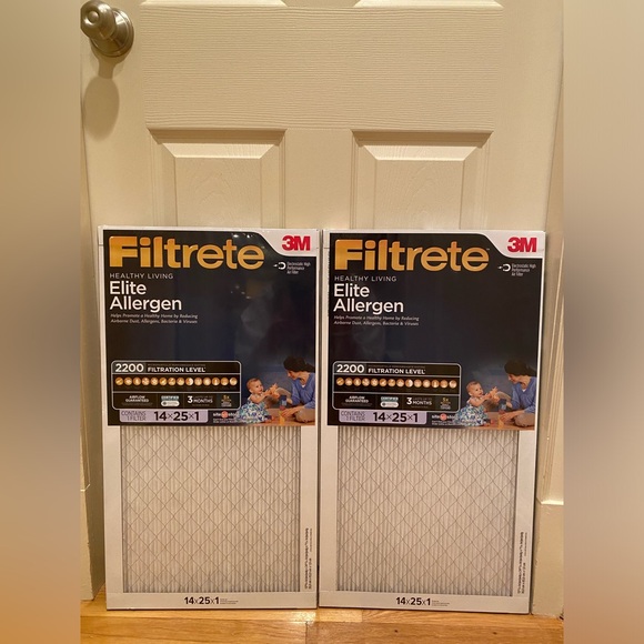 2 NWT Filtrete 14x25x1 Elite Allergen Healthy Living Filters MPR 2200 MERV 13 - Picture 1 of 4